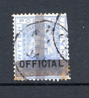 British Guiana 1878 Provisional (1c.) on 4c. Blue SG144 Used (High Cat) See Desc