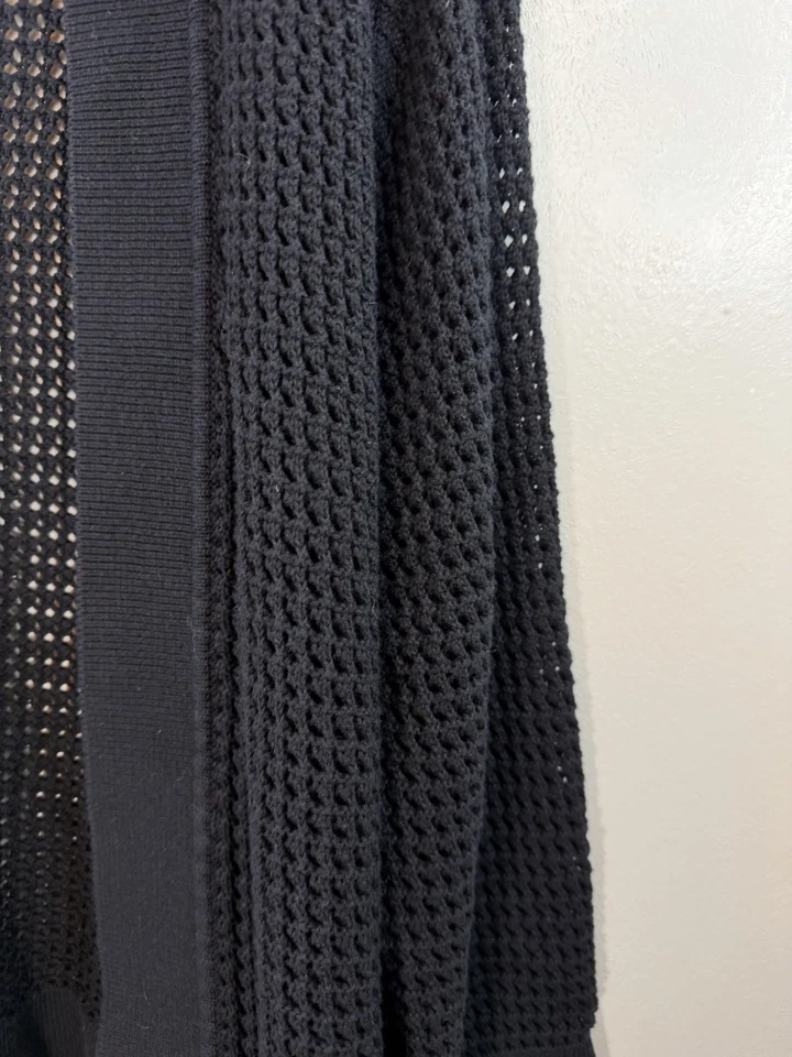 Kasper Plus Size Black Open Knit Mid weight Cardigan Size 2X - Image 3 of 4
