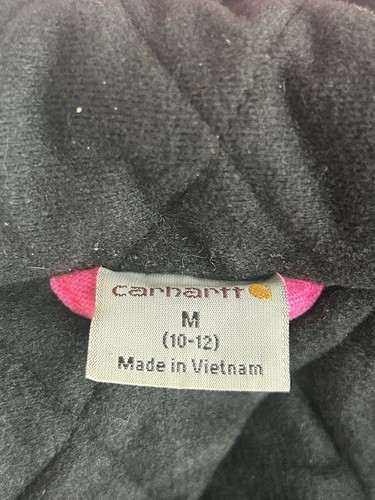 Carhartt Pink Hooded Full Zip Jacket Youth Girls Med (10-12) Canvas - Picture 12 of 13