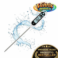 Termometro Digitale da Cucina con Sonda in Acciaio Inox