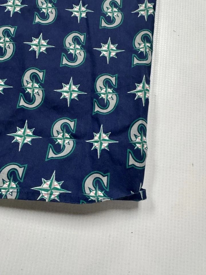 Seattle Mariners Handmade Scrub Top L/XL  Cotton Logo - Image 4 of 4