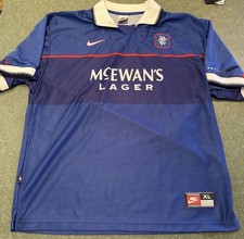 Vintage 1990s Glasgow Rangers McEwan’s Lager Nike Jersey Size XL UK Rare NWOT