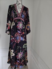ZARA NWT 129 WOMAN PRINTED MIDI DRESS DARK EGGPLANT Sz XS