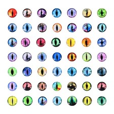 100Pcs 6mm Dragon Eyes Round Glass Eyes Animals Crochet Eyes Multicolor