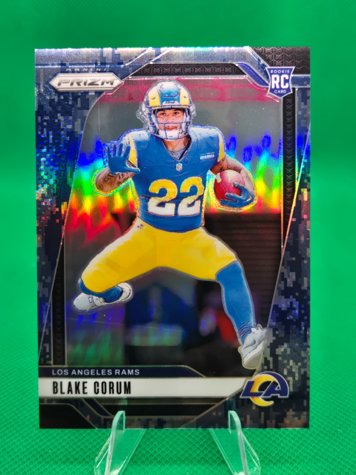 2024 Panini Prizm Football Blake Corum RC Blue Camo 10/25 #308