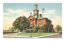 Postcard of City Hall with Clock Tower Willimantic Connecticut