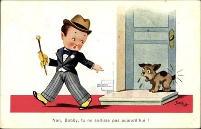 Artist Postcard Patt, Jim, Dog Has His Tail In The Door... - 2922111