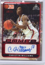 2022 Leaf Pro Set #BA-CW1 Christyn Williams Auto Red MYSTICS HUSKIES #'d/ 25