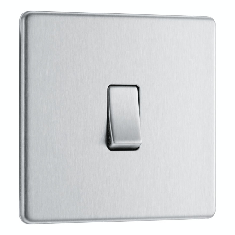 BG Nexus Screwless Intermediate Light Switch 10AX 1 Gang Brushed Steel - FBS13