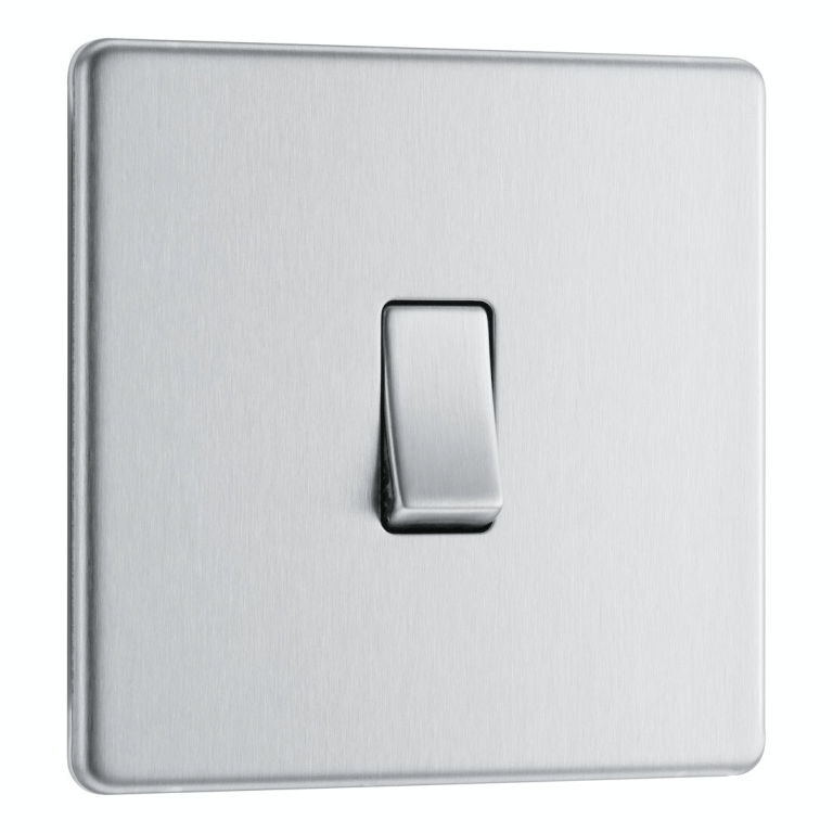 BG Nexus Screwless Intermediate Light Switch 10AX 1 Gang Brushed Steel - FBS13