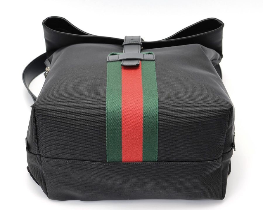 Gucci Sherry Line Canvas Leather Backpack Black Used 337075 Bag From Japan thumbnail 4