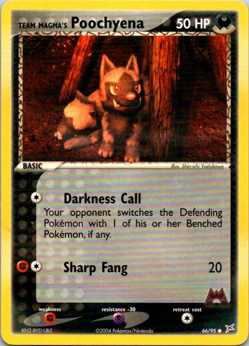 Team Magma's Poochyena 66/95 Common Team Magma vs Team Aqua Pokemon Damaged