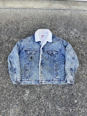 Vintage USA Levi s San Francisco, Sherpa Lined Denim Jacket, Size Large Men s