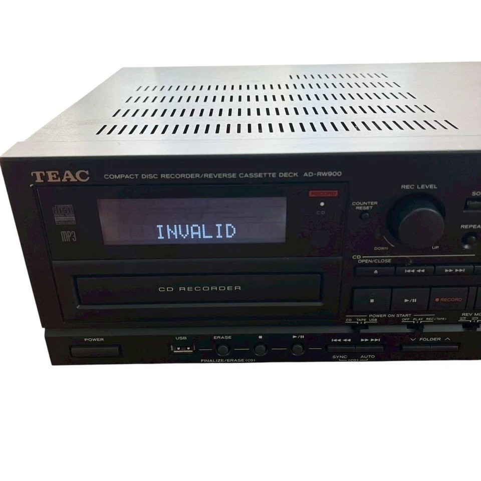 TEAC AD-RW900 CD Recorder Reverse Cassette Deck Used Power Supply OK From Japan - Image 3 of 4