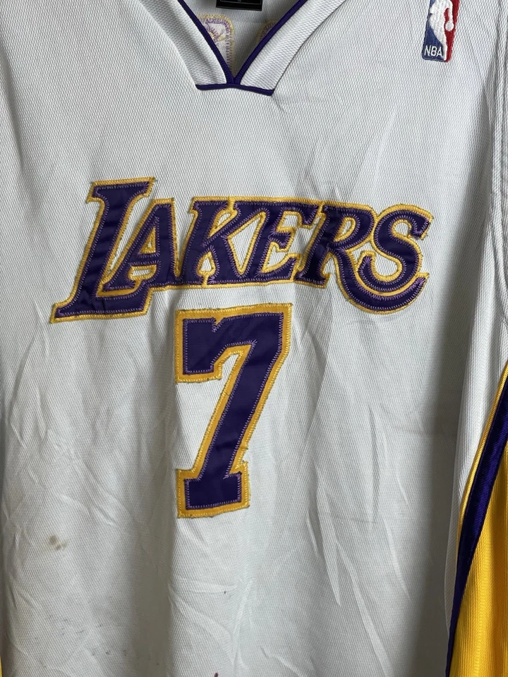 Camiseta deportiva de baloncesto Reebok 2000s LA Los Angeles Lakers Lamar Odom #7 para hombre talla 52 Foto 2 de 4