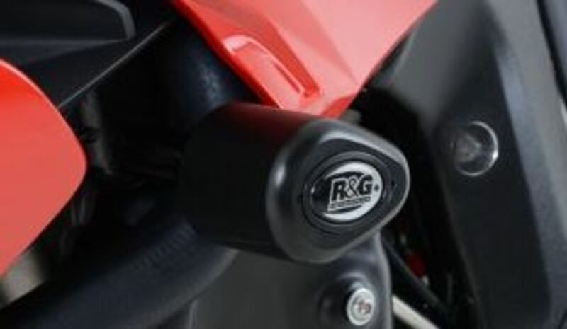Plaquettes protection R&G Aero noires BMW F800R tampon pare-carter moto