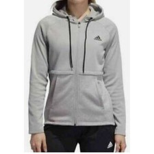 Adidas Women's ClimaWarm Gray Full Zip Hoodie Jacket Athletic XS