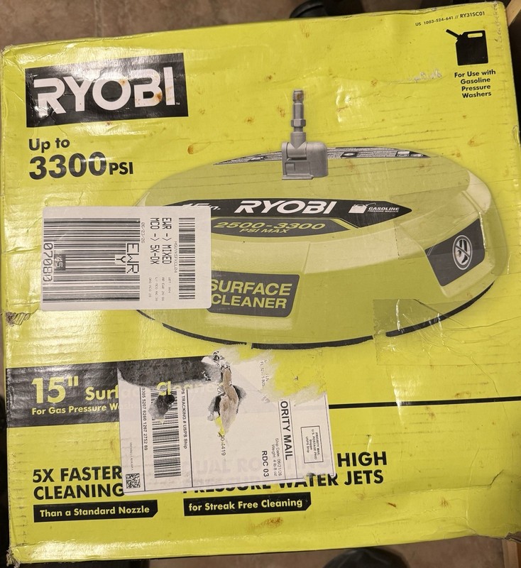 RYOBI RY31SC01 15 in Surface Cleaner Pressure Washer Attachment, Up to 3300 PSI