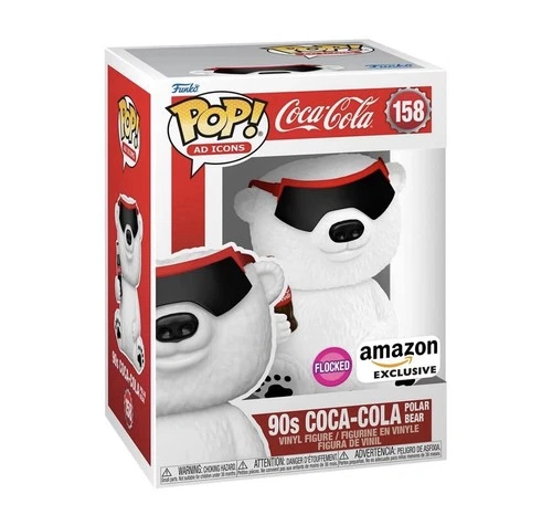 Funko Pop! AD Icons Coca Cola 90s Polar Bear Flocked #158 Amazon Exclusive