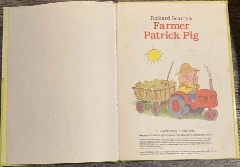 RARE! 1st Vtg HB Ed. Richard Scarry’s Farmer Patrick Pig A Golden Book 1988 GOOD - Image 3 of 4