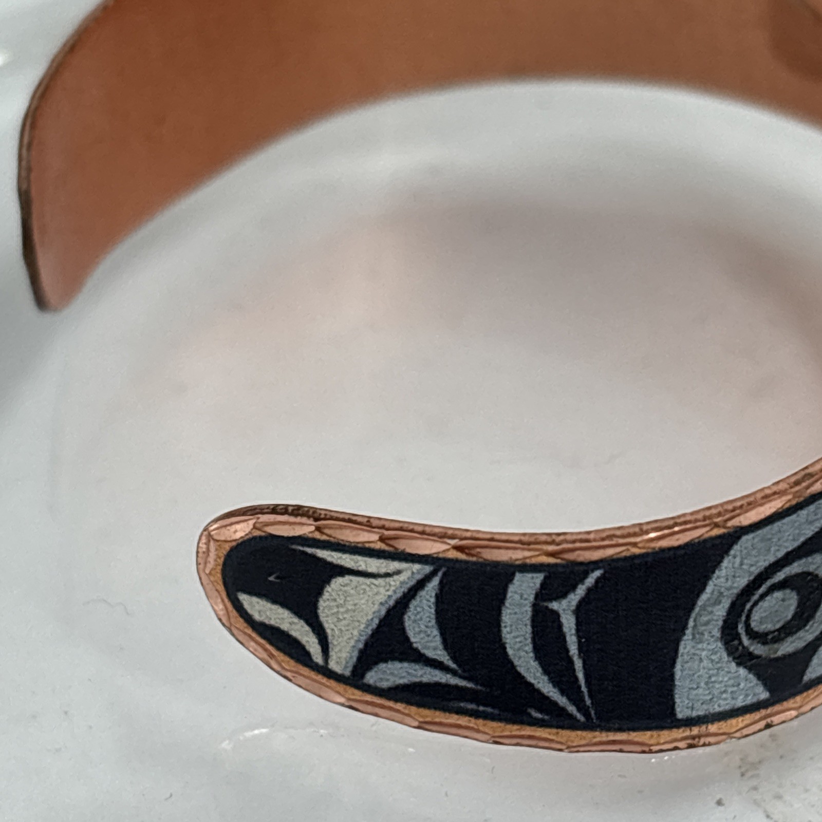 Andy Everson Bracelet Signed Copper Cuff Kwakwaka… - image 10