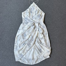 Zimmermann Silk Halter Dress Marble Print Draped Cocktail Party Designer Size 2