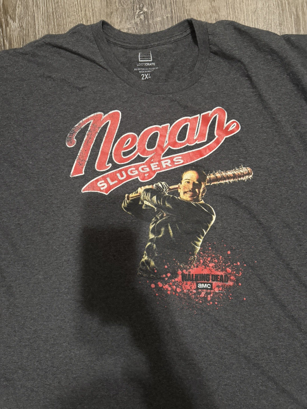 Negan Sluggers Walking Dead Loot Crate Men's Dark Grey 2XL  T-Shirt image 3