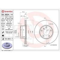 Bremsscheibe Brembo 09.6924.11 Prime Line - Uv Coated FüR Bmw Vorderachse