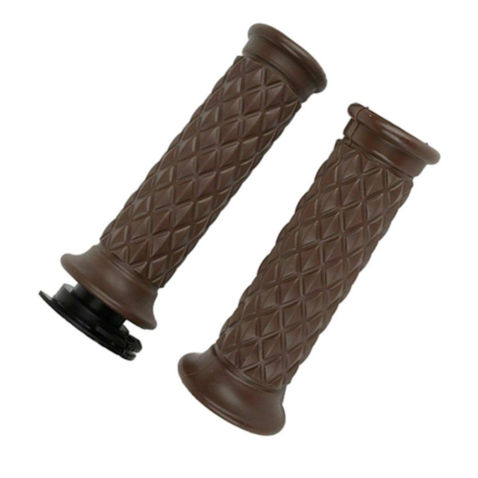 Impugnature Manubrio Bici Marrone – Pelle Sintetica 125mm X 22mm Per Beach Cruiser