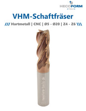 VHM Schaftfräser Z4 CNC Hartmetall Ø5–20mm HM Fräser Stahl