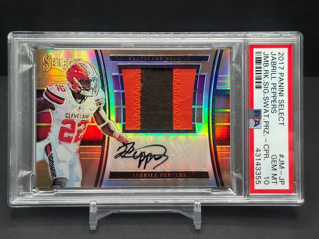 Jabrill Peppers Panini Select Jumbo Rookie Signature Swatch Prizm #JMJP Base