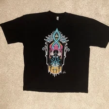 Vtg Y2K Los Angeles Apparel California Low Rider Pinstripe Art T-Shirt, Size XL