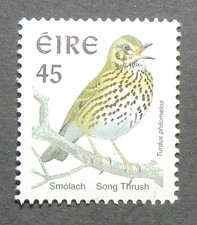 Ireland 1109a used 1998 45p Song Thrush birds Eire perf. 14 very light cancel