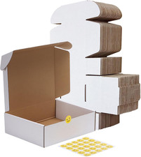 10x8x3 White Corrugated Shipping Boxes 25 Pack Mailer Packing Mailing Box