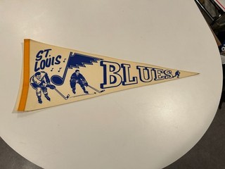 original c. 1967 68 ST. LOUIS BLUES 1st year NHL HOCKEY TEAM FULL SIZE PENNANT
