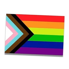 Magnet Me Up Gay Pride Progress Rainbow Flag Magnet Decal, 4x6 Progress 4x6