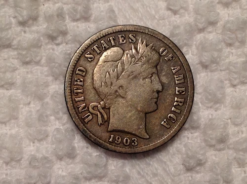KEY DATE UNITED STATES-1903-S BARBER DIME-FINE CONDITION