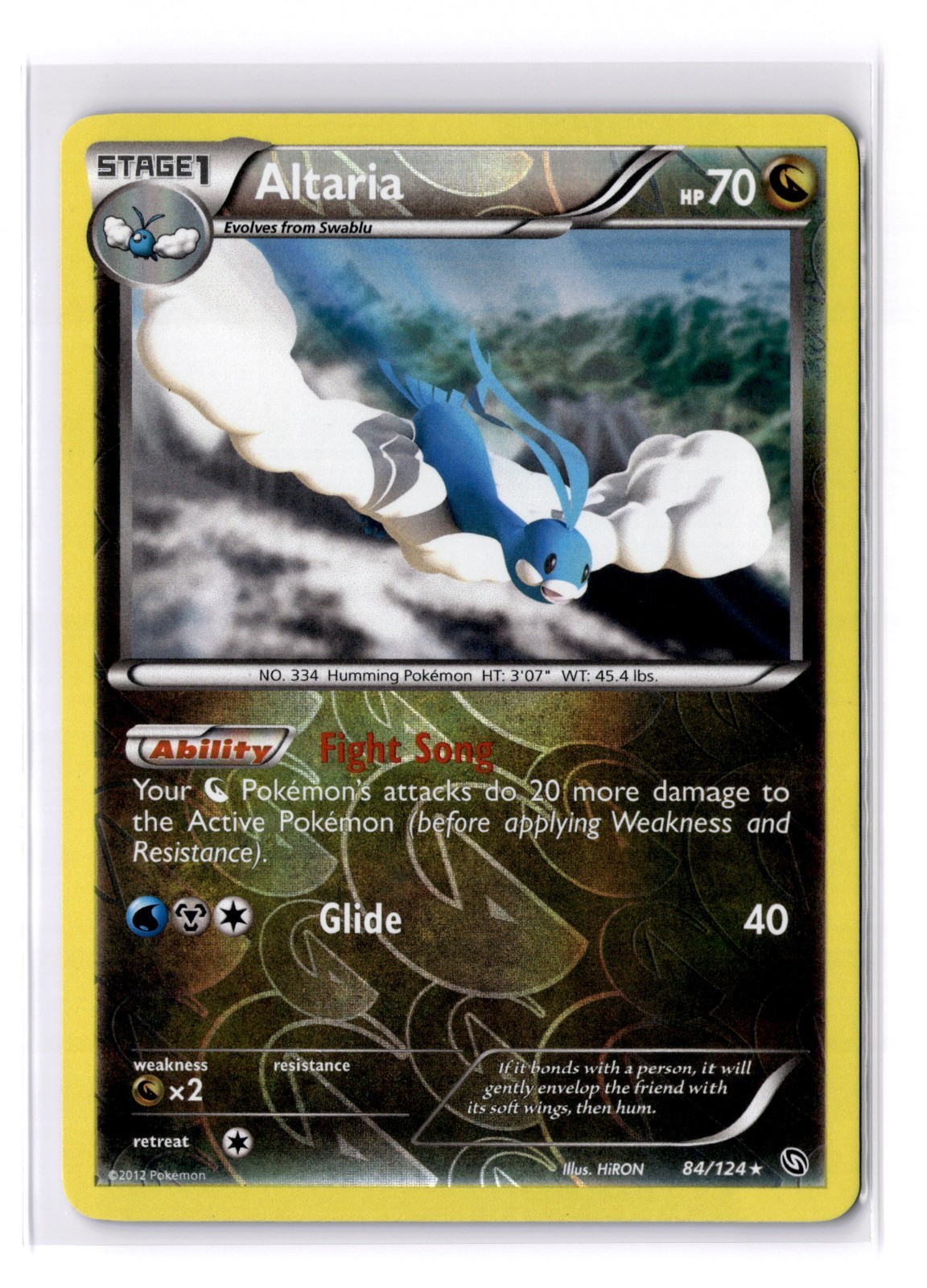 Altaria - 84/124 Dragons Exalted Reverse Holo Rare - LP - POKEMON TCG