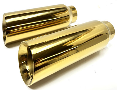 Car Truck Exhaust Tip Stainless Steel Muffler Pipe 2.5''ID x 4''OD x 12''L  GOLDEN