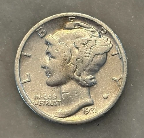 1931-S Mercury Dime - VF - Very Fine - 90% Silver