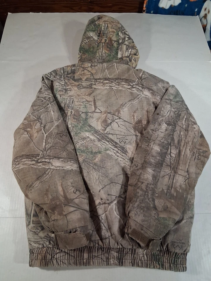 Realtree Camo Jacket Coat Mens M Green Hoodie Full Zip Extra - Image 2 of 4