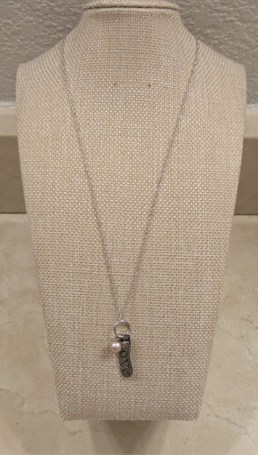 Retired Vantel Pearls Sterling Silver LOVE Pink Pearl Necklace 18"