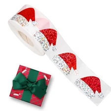 500pcs Christmas Hat Stickers Festive Seal Decals for Holiday Home Gathering