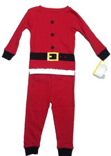 Carters Christmas Red Cotton 2 Pc PJ Set -Santa- Size 12 Mos- NEW 20