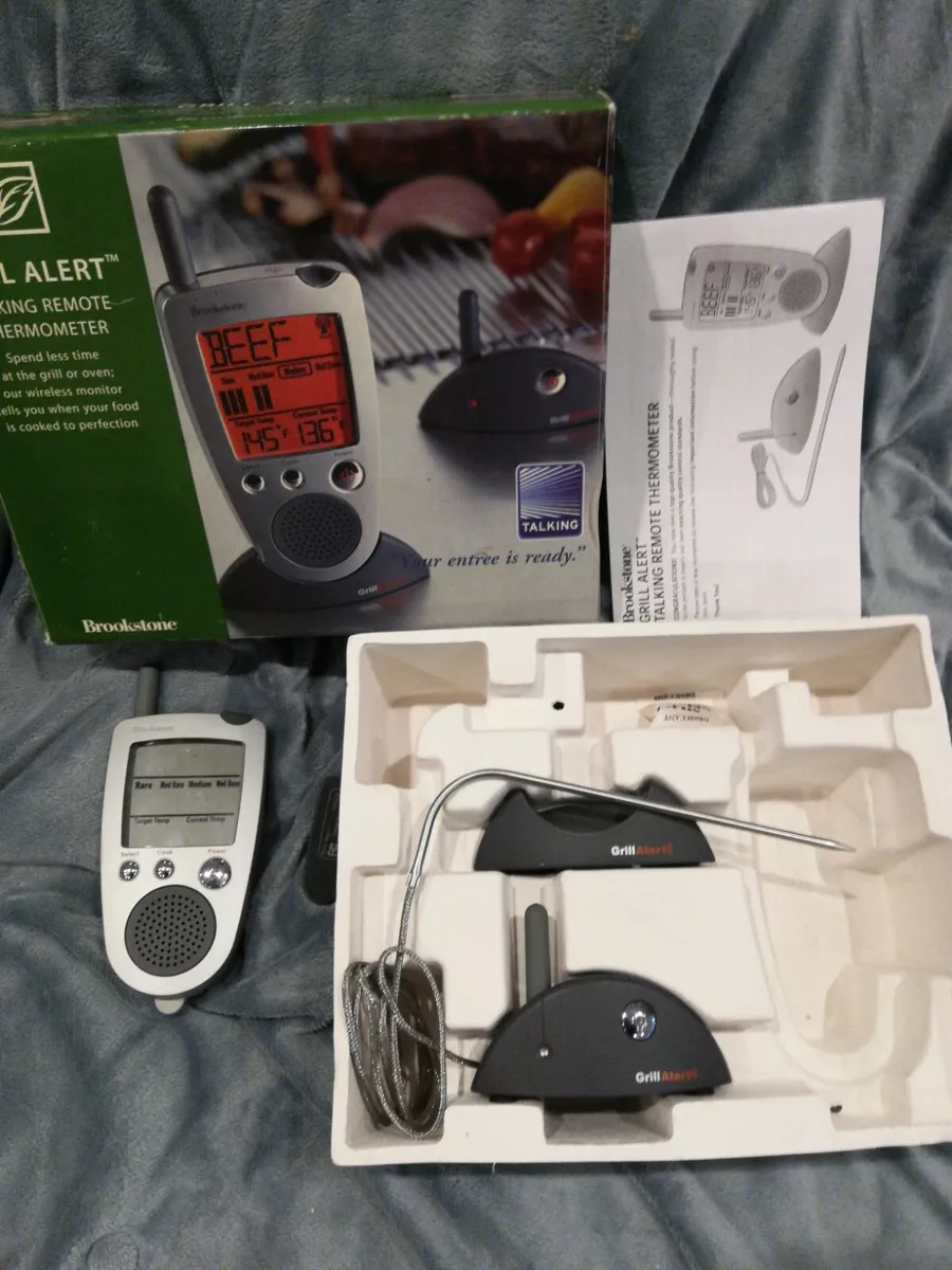 Brookstone Grill Alert Talking Remote Meat Thermometer, Grill Oven or Smoker