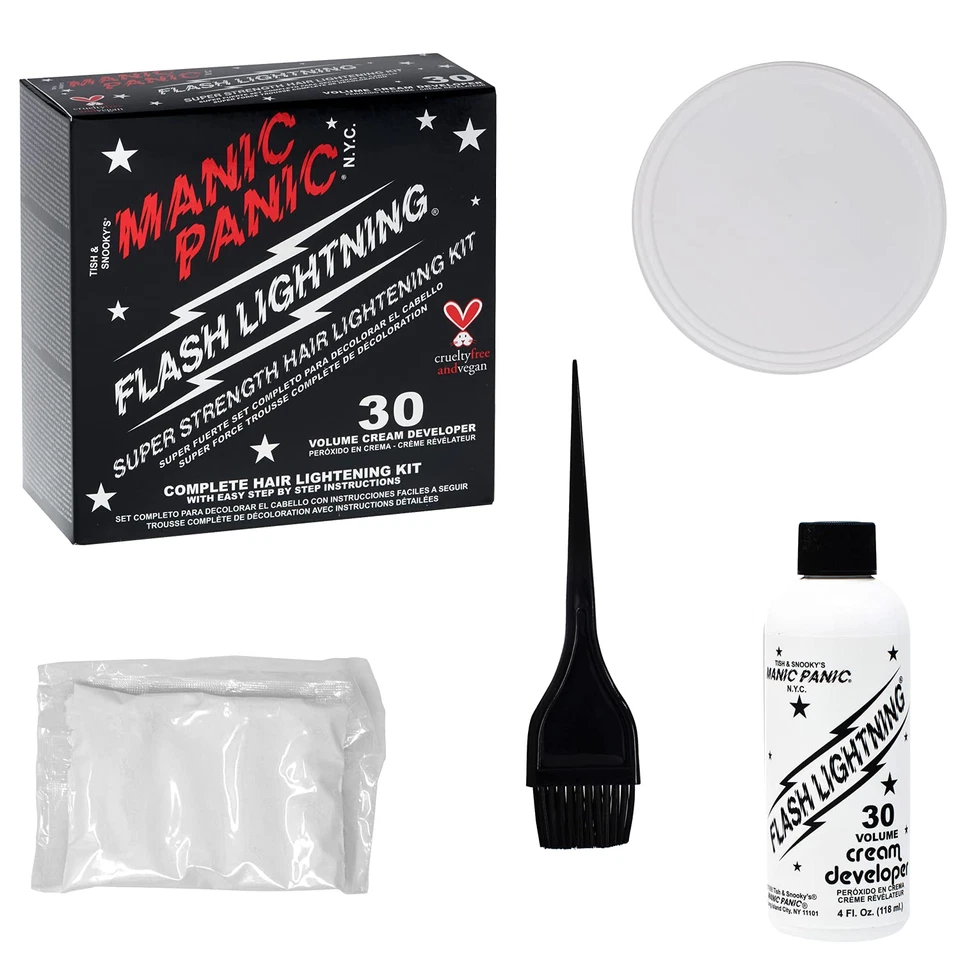 Kit de blanqueador de cabello MANIC PANIC Flash Lightning - Blanqueador en polvo + Desarrollo de 30 volúmenes Foto 3 de 4