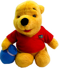 VTG Winnie The Pooh With Hunny Pot 10" Plush Big Belly Mattel 1994