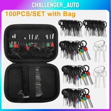 100pcs Pin Ejector Wire Kit Extractor Connector Terminal Removal Tool Fits Car