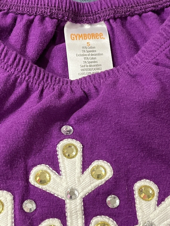 Usado en Excelente Condición Vestido Gymboree Niñas Talla 5 Color Feliz Copo de Nieve Púrpura *Vestido de Fiesta CONGELADO* Foto 4 de 4