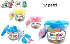 x 12 Pezzi Plastilina Secchio Colori Con Accessori Formine Morbida Bambini hmj